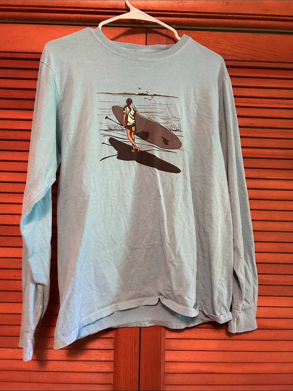 Blue 84 Light Blue Long-Sleeve Surf Graphic Tee